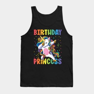 Birthday Princess Shirt Dabbing Unicorn Girl Tank Top